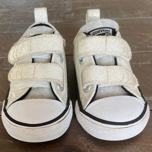 White glitter Converse sneakers